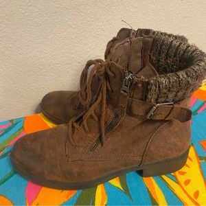 Faux Suede Brown Boots